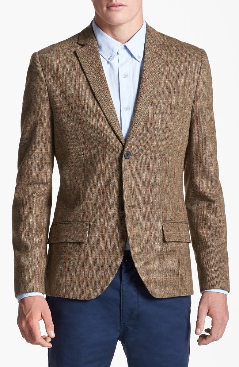 Topman Check Tweed Blazer, Main, color, 