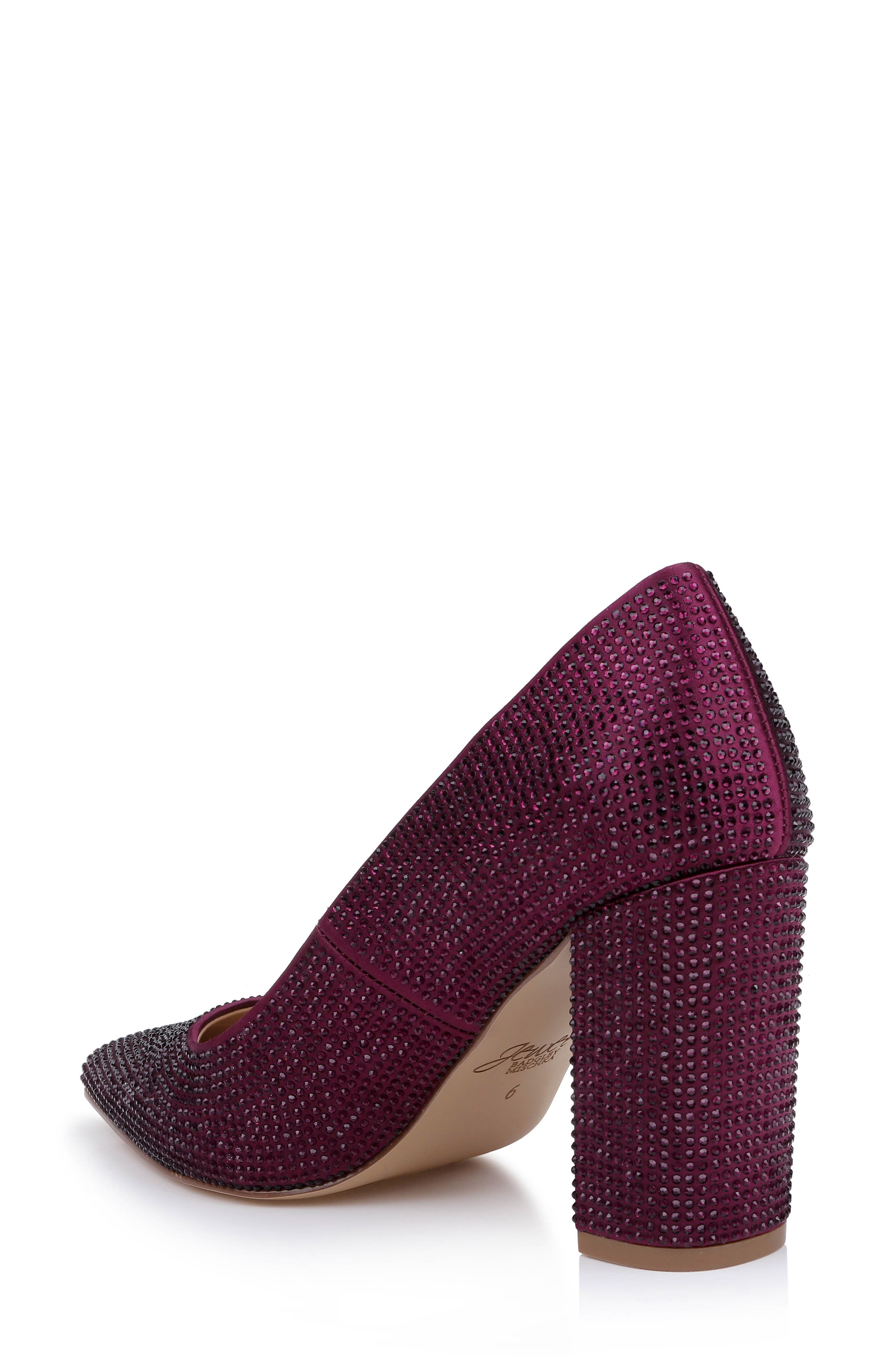 Banee II Crystal Pointed Toe Pump, Alternate, color, BORDEAUX SATIN