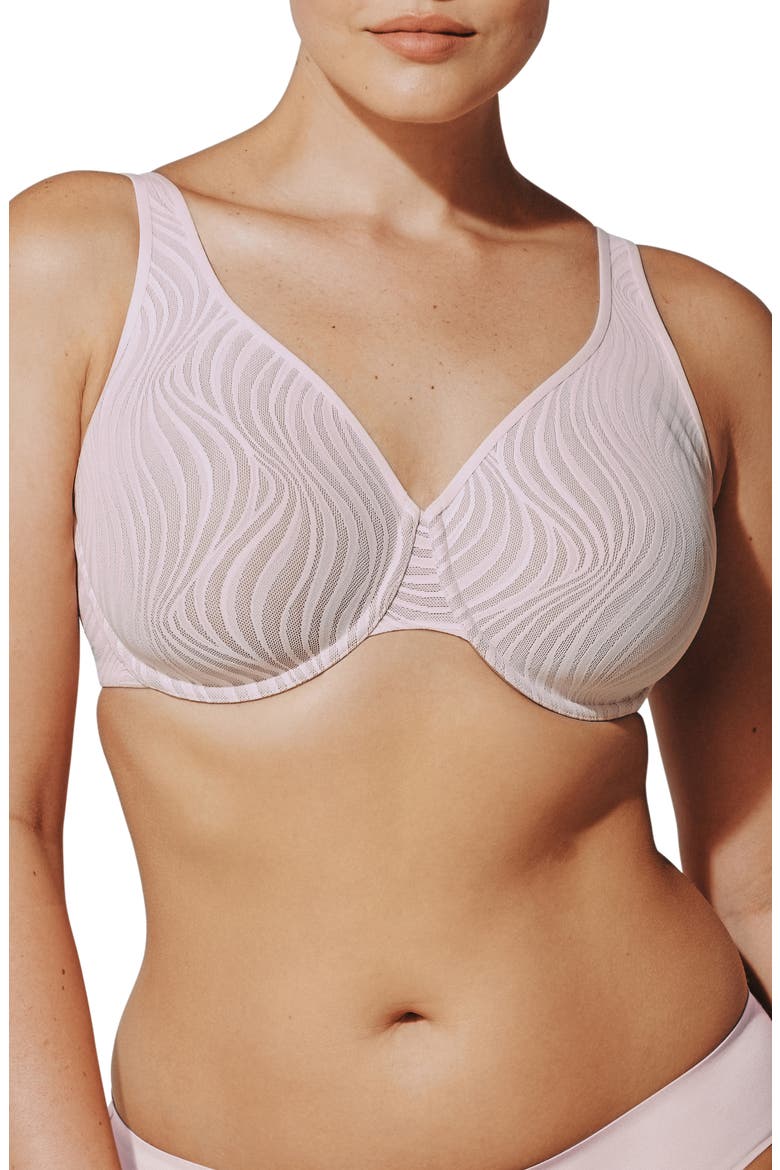 24/7® Classic Underwire Unlined Lace Minimizer Bra, Main, color, SOFT PINK