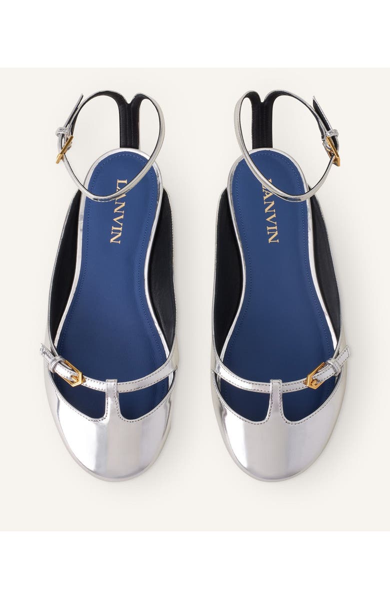 Lanvin Mary-Jane Ballerina In Leather, Alternate, color, Silver