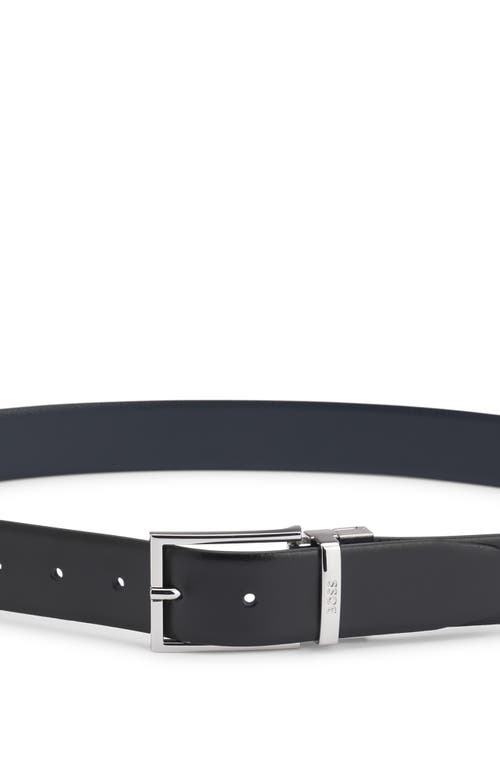 Hugo Boss Boss Reversible Leather Belt In Black