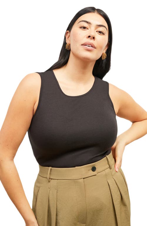 M.m.lafleur Paige Organic Ribbed Pima Cotton Tank In Black