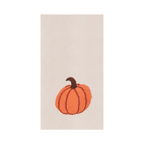 Pumpkin French Knot Cotton Flour Sack Kitchen Dishtowel