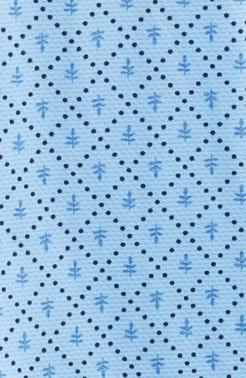 Mizzen + Main Mizzen+main Halyard Trim Fit Short Sleeve Performance Button-up Shirt In Light Blue Diamond