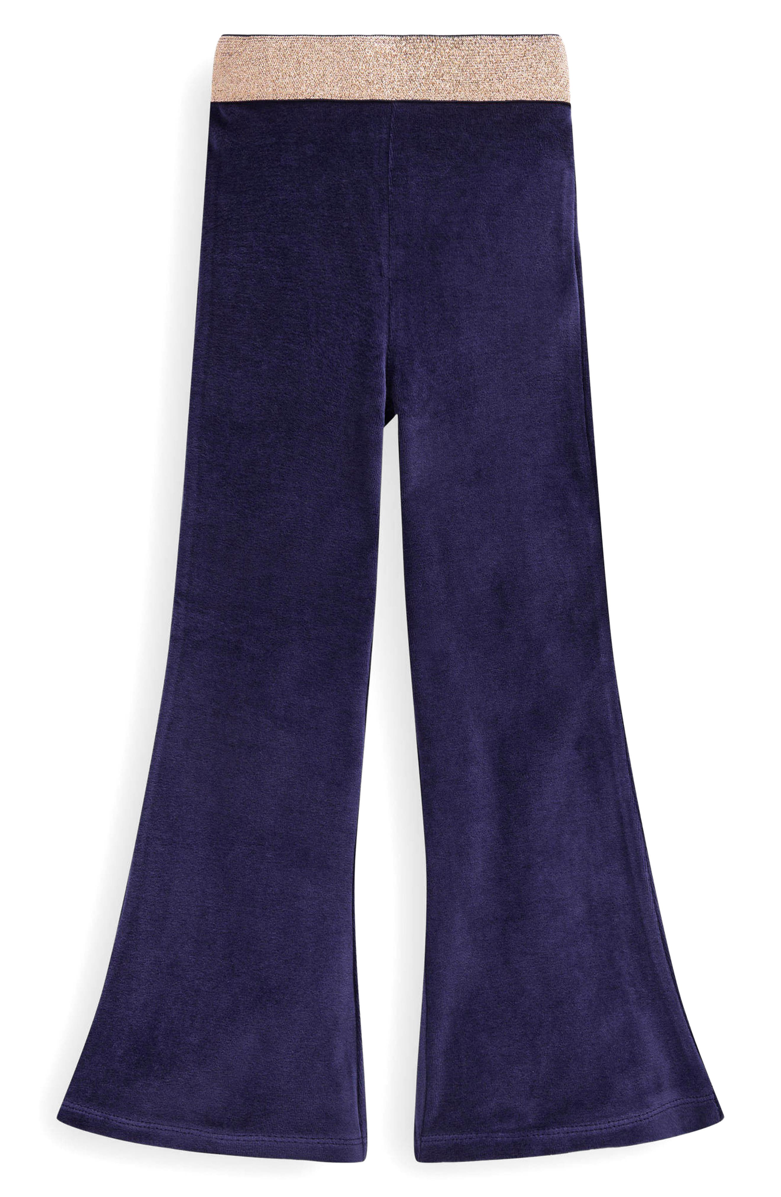 Mini Boden Kids' Metallic Velvet Flare Leggings