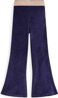 Mini Boden Kids' Metallic Velvet Flare Leggings