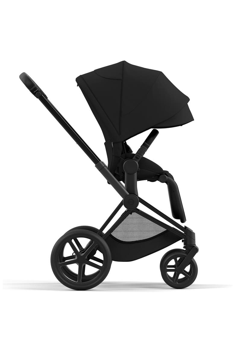PRIAM 4 Matte Black Compact Stroller, Alternate, color, DEEP BLACK
