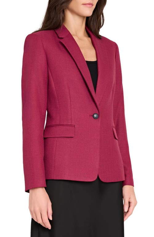 Tahari Asl One-button Blazer In Burgundy