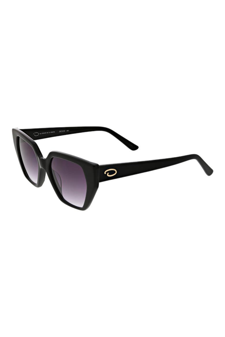 51mm Square Cat Eye Sunglasses, Alternate, color, BLACK