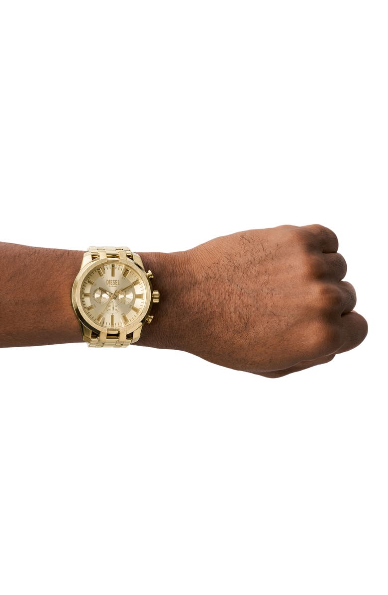 DIESEL<sup>®</sup> Split Chronograph Bracelet Watch, 51mm, Alternate, color, Gold
