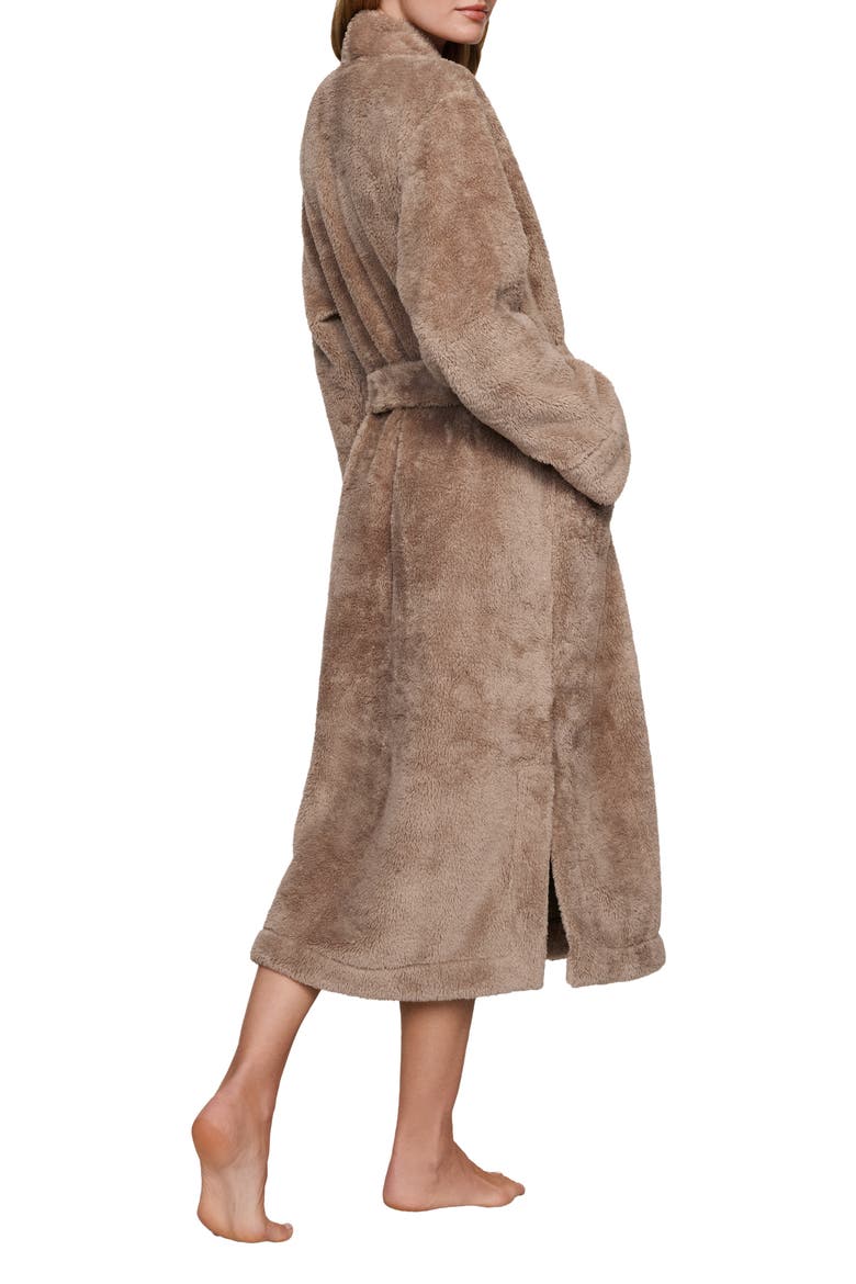 Plush Long Robe, Alternate, color, TOFFEE