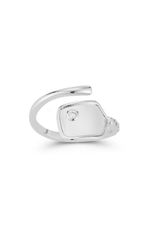 Cubic Zirconia Pickleball Racket Bypass Ring