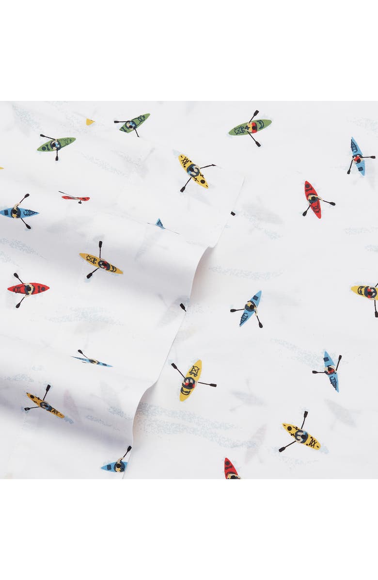 Eddie Bauer Kayaks Queen Cotton Percale Sheet Set, Alternate, color, White