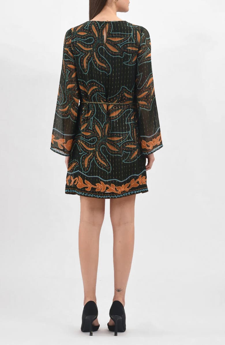 Celina Moon Sia Long Sleeve Minidress, Alternate, color, Autumn Tropics