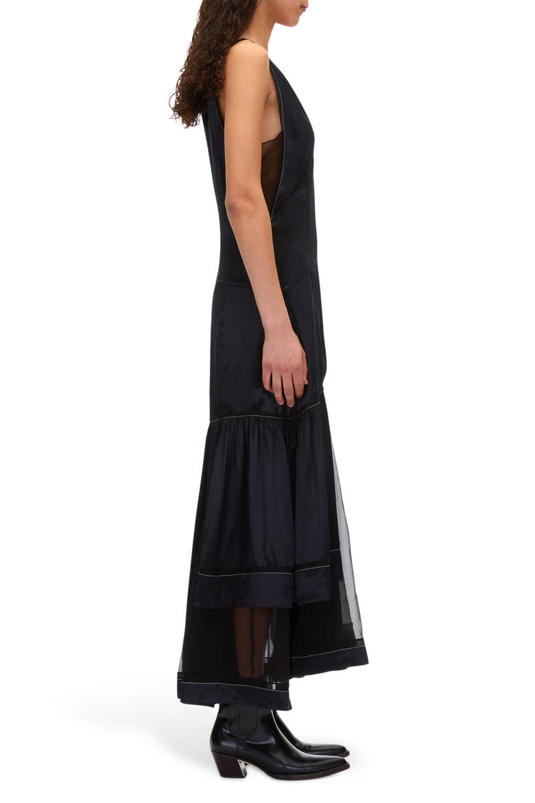 Liquid Satin Sleeveless Gown, Alternate, color, BLACK
