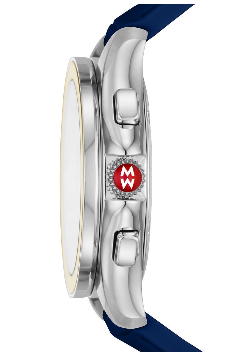 MICHELE Cape Chronograph Silicone Strap Watch, 40mm, Alternate, color, 