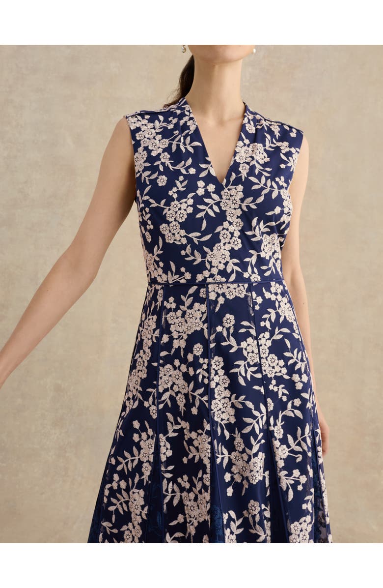 HOBBS LONDON Quin Sleeveless V-Neck Embroidered Dress, Alternate, color, Midnight Blush