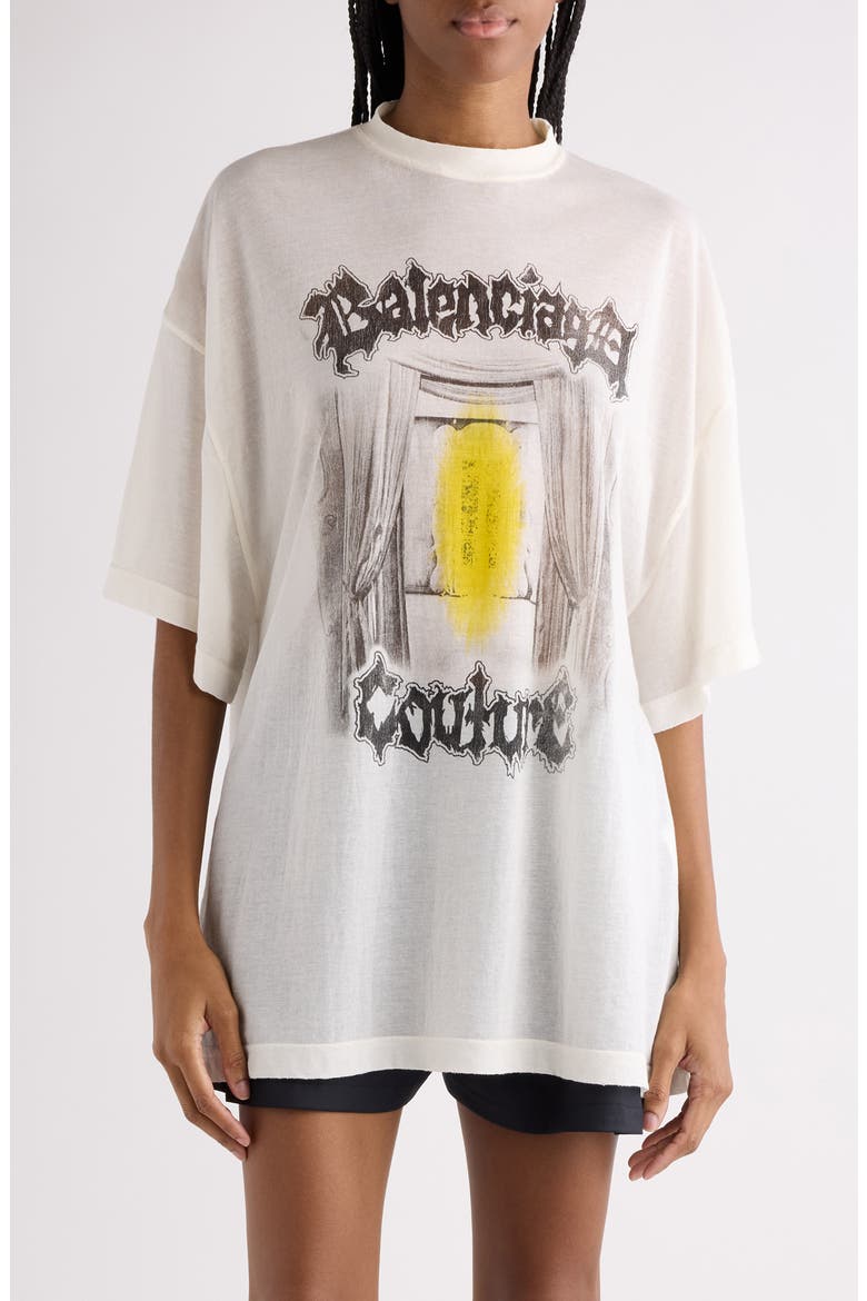 Shaped Fit Salon de Couture Graphic T-Shirt, Main, color, 9020 CREAM