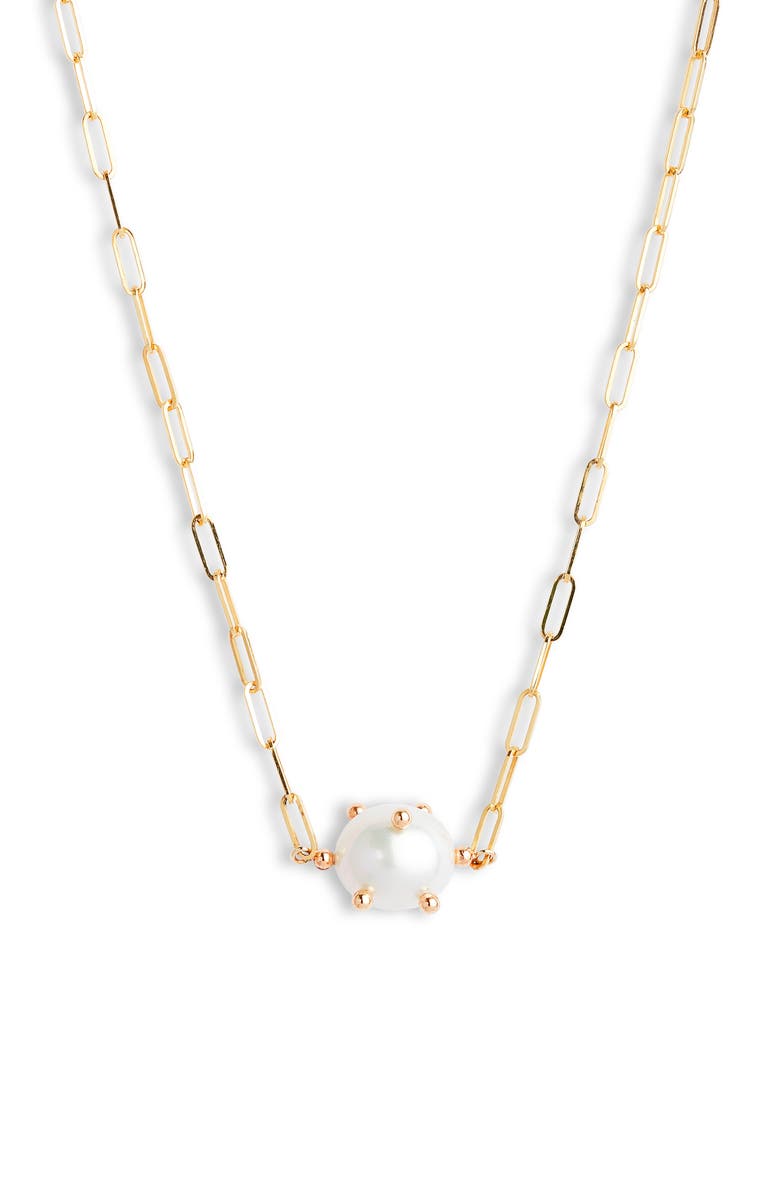Poppy Finch Bubble Cultured Pearl Pendant Necklace, Main, color, Gold