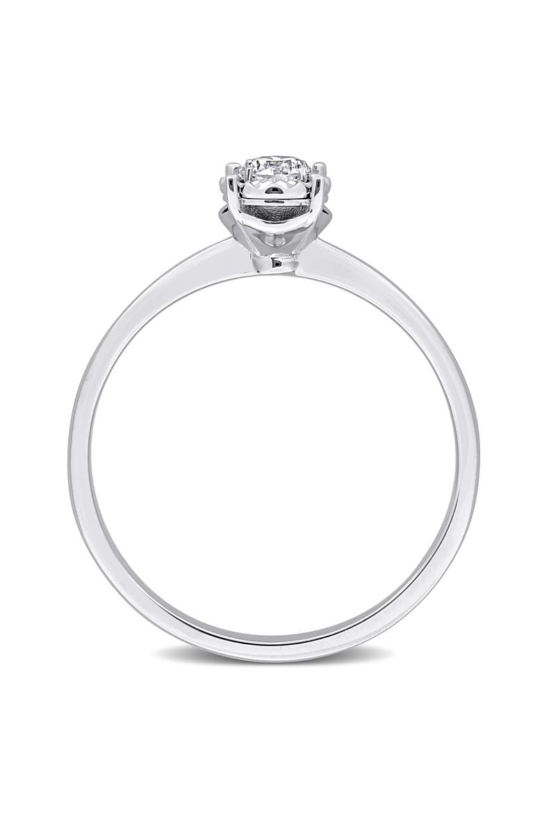 1/6 ctw Lab-Grown Diamond Halo Ring 18k, Alternate, color, White Gold