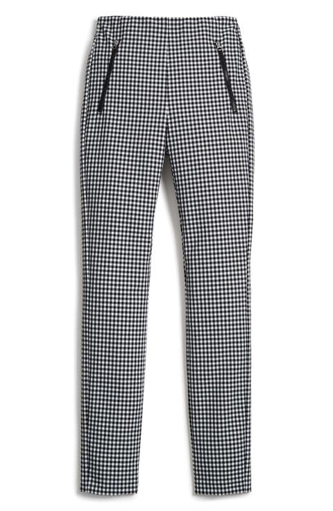 Simone Gingham Slim Crop Pants