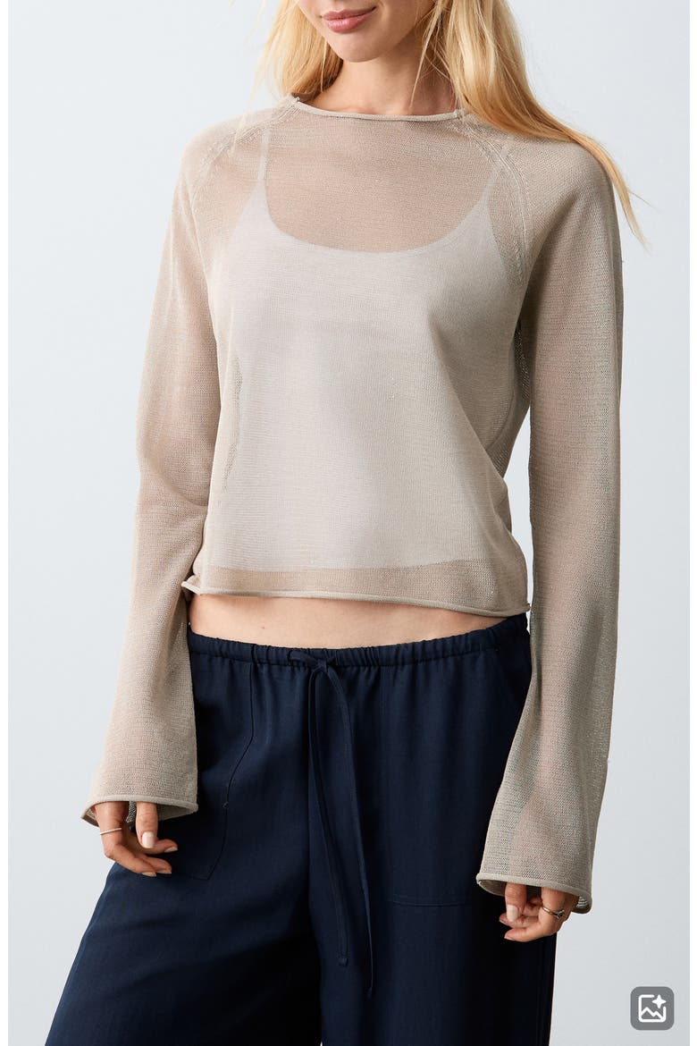 Fine Knit Crewneck Sweater, Main, color, MEDIUM BROWN