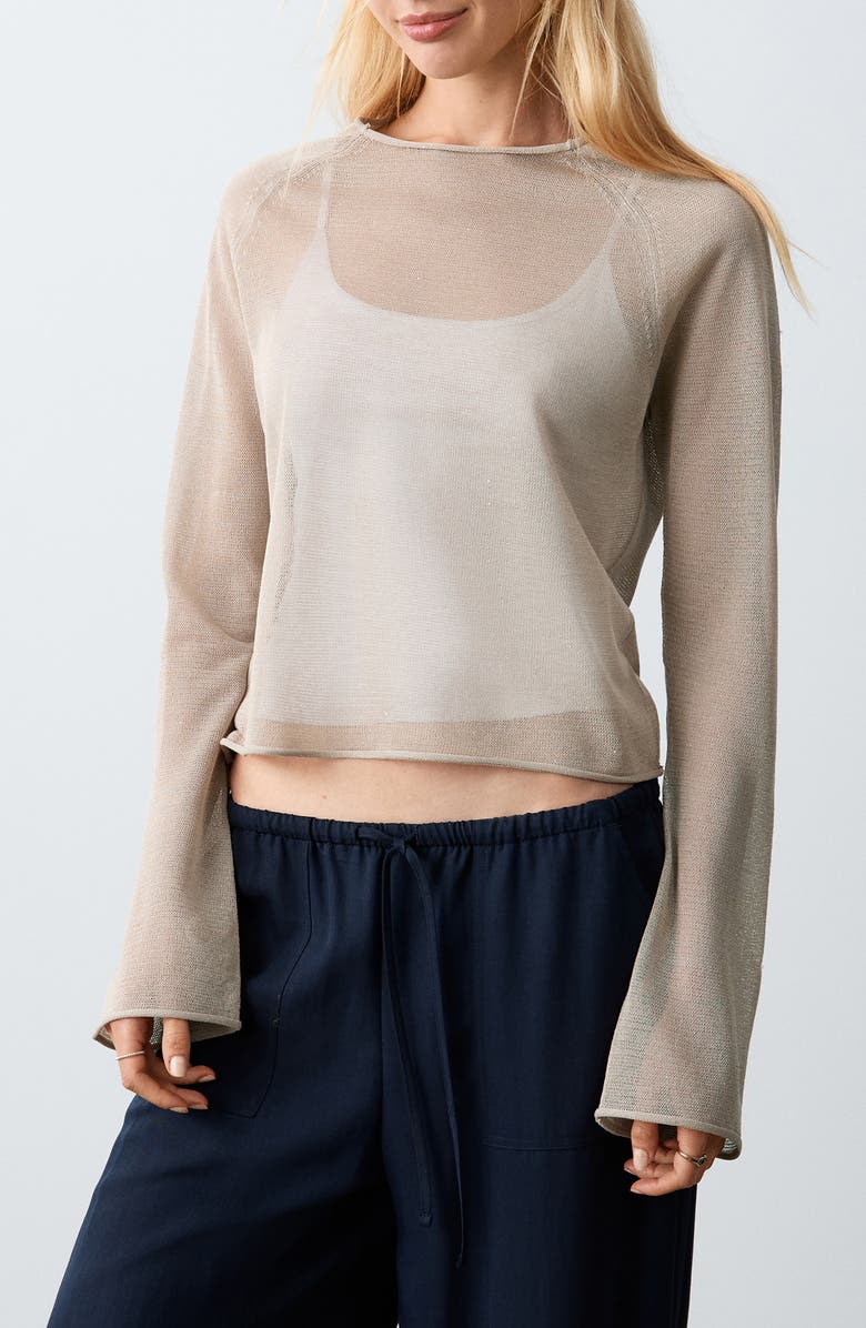 MANGO TEEN Fine Knit Crewneck Sweater, Main, color, 