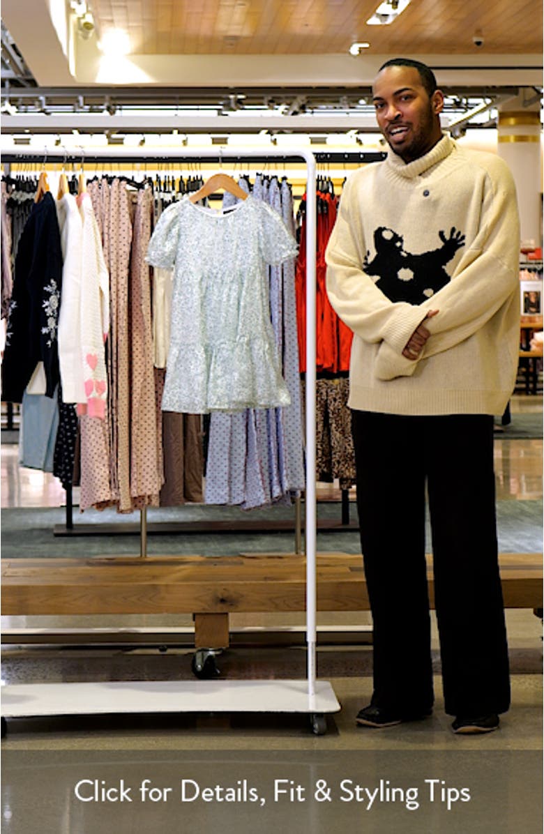 Kids' Puff Sleeve Burnout Chiffon Tiered Party Dress, sales video thumbnail