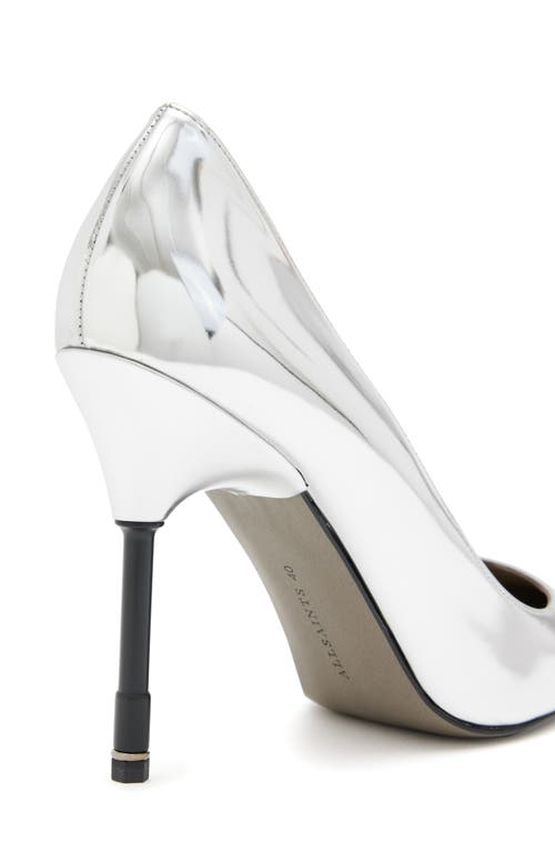 Allsaints Nova Pointed Toe Pump In Mirror Silver