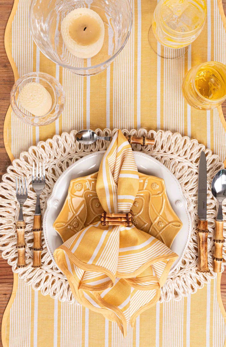 Juliska Straw Loop Oval Placemat, Alternate, color, Whitewash