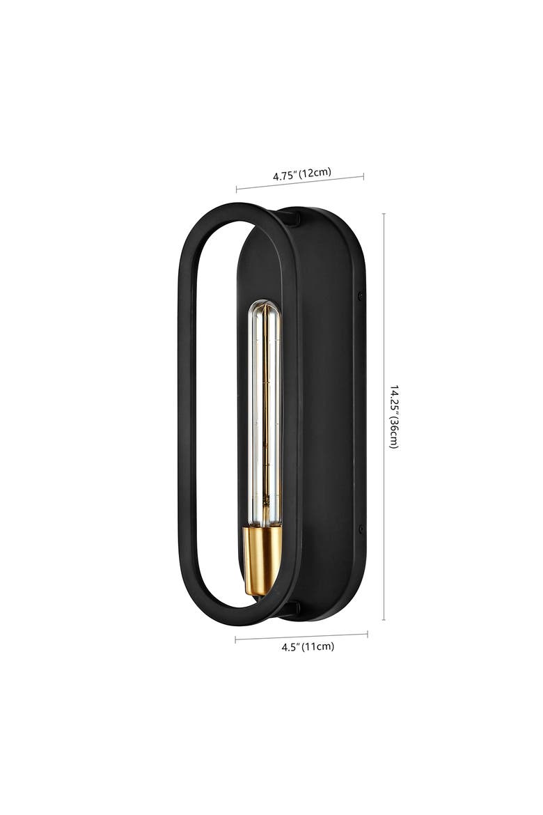 Emilia 1-Light Modern Bohemian Iron LED Sconce, Alternate, color, Oil Rubbed Bronze/Brass Gold