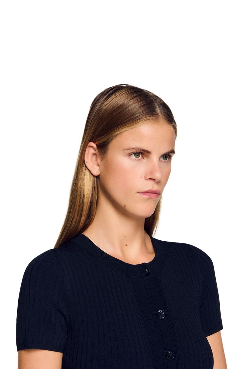 SANDRO Knit maxi dress, Alternate, color, Navy Blue