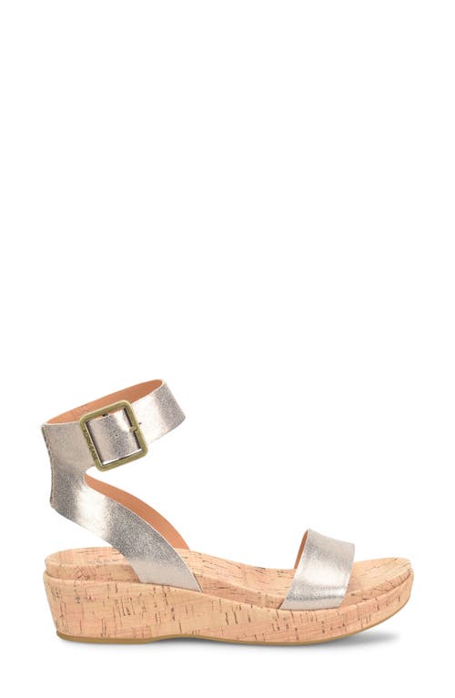 Kork-ease Mullica Ankle Strap Platform Wedge Sandal In Gold Metallic