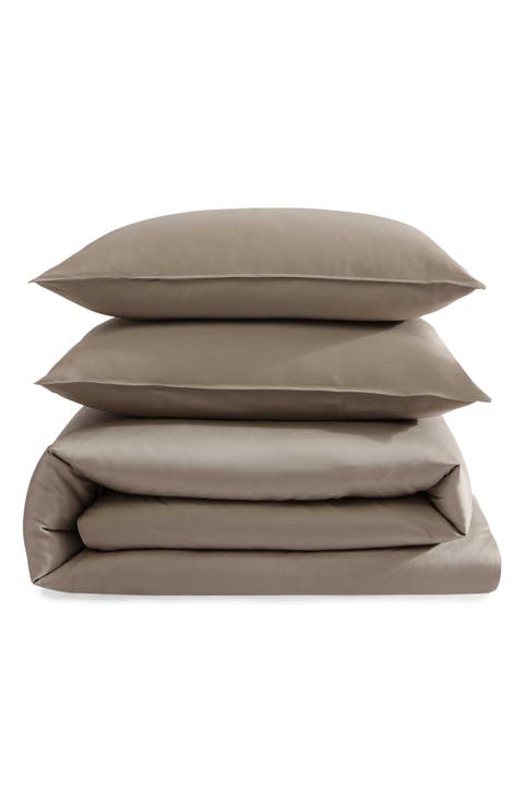 Organic Earth Cotton Sateen Duvet Cover & Shams Set