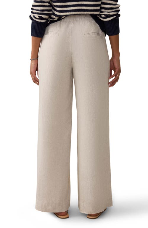 Faherty Sun Strider Wide Leg Linen Pants In Neutral