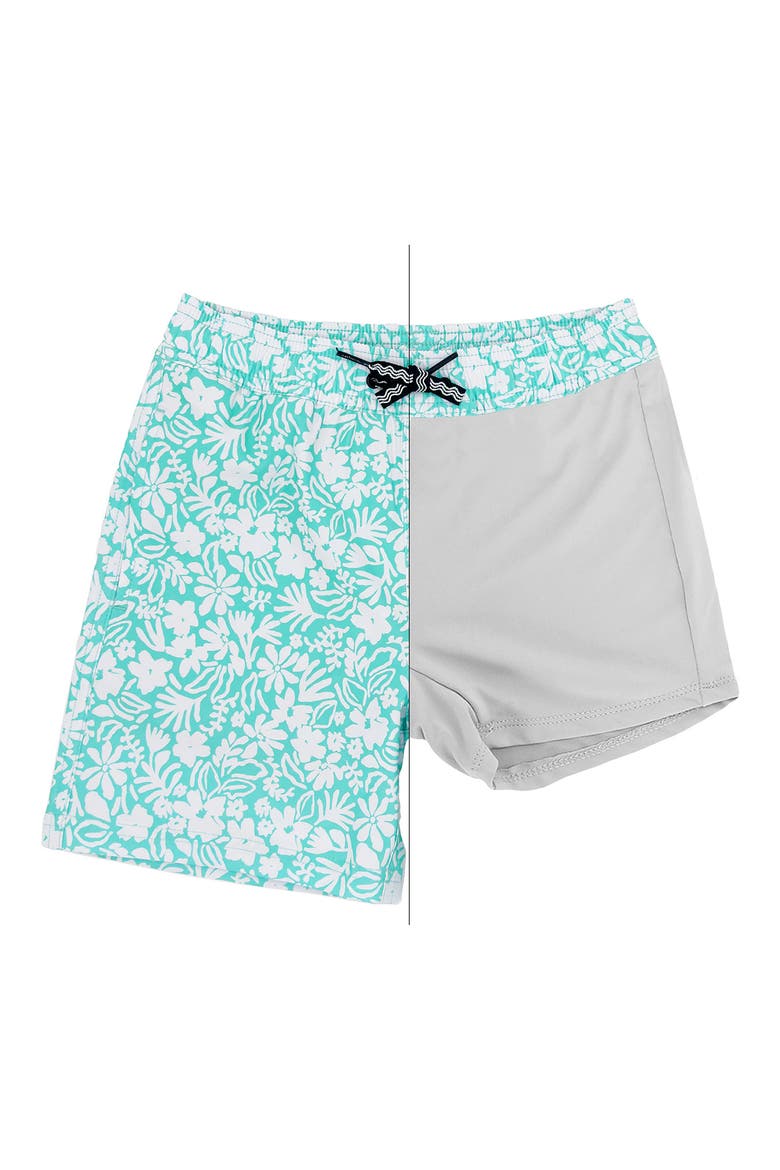 Kids' Sea Ya Floral Volley Swim Trunks, Alternate, color, POOL BLUE