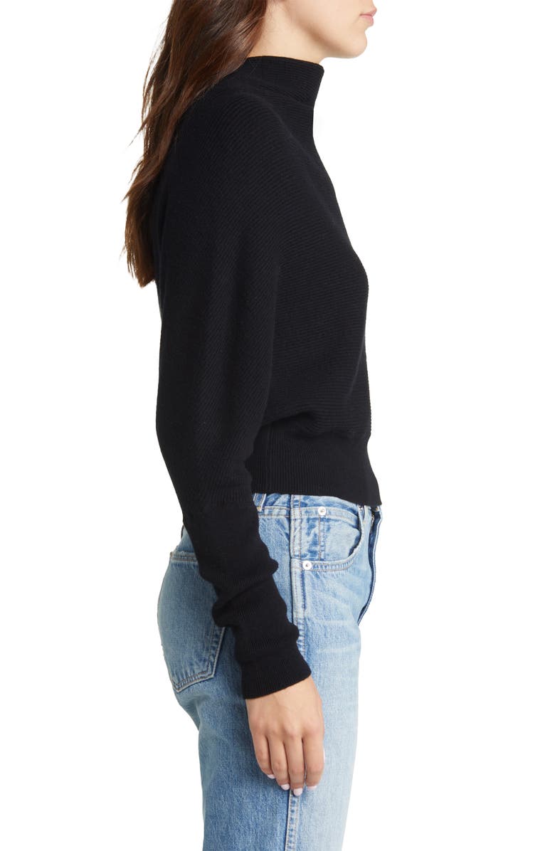 AllSaints Ridley Cowl Neck Wool & Cashmere Crop Sweater, Alternate, color, 