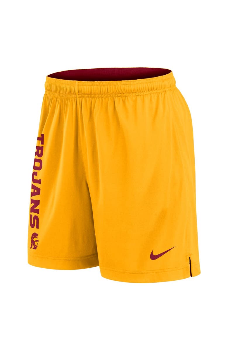 Nike Men
s Nike Cardinal/Gold USC Trojans Courtside Standard Issue Dri-FIT Reversible Shorts, Alternate, color, Cardinal