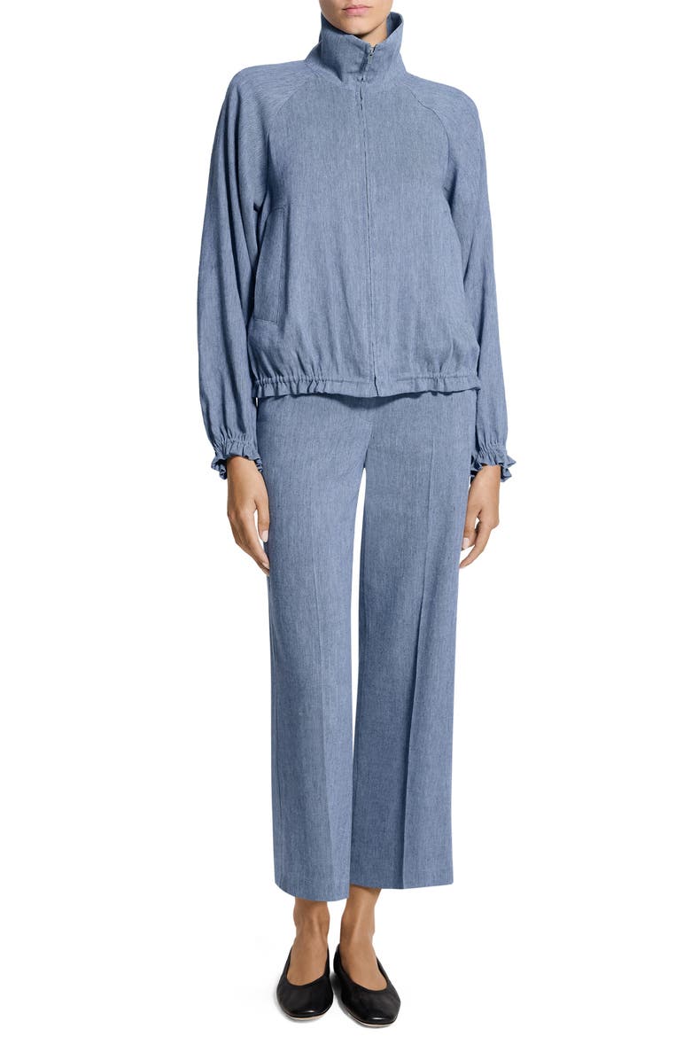 Theory Drawstring Hem Linen Blend Jacket, Alternate, color, Light Denim