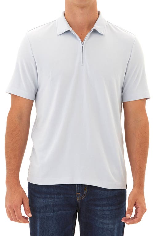 Threads 4 Thought Erick Solid Peached Piqué Zip Polo In Seamist