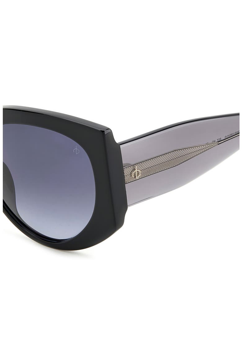 58mm Round Sunglasses, Alternate, color, BLACK