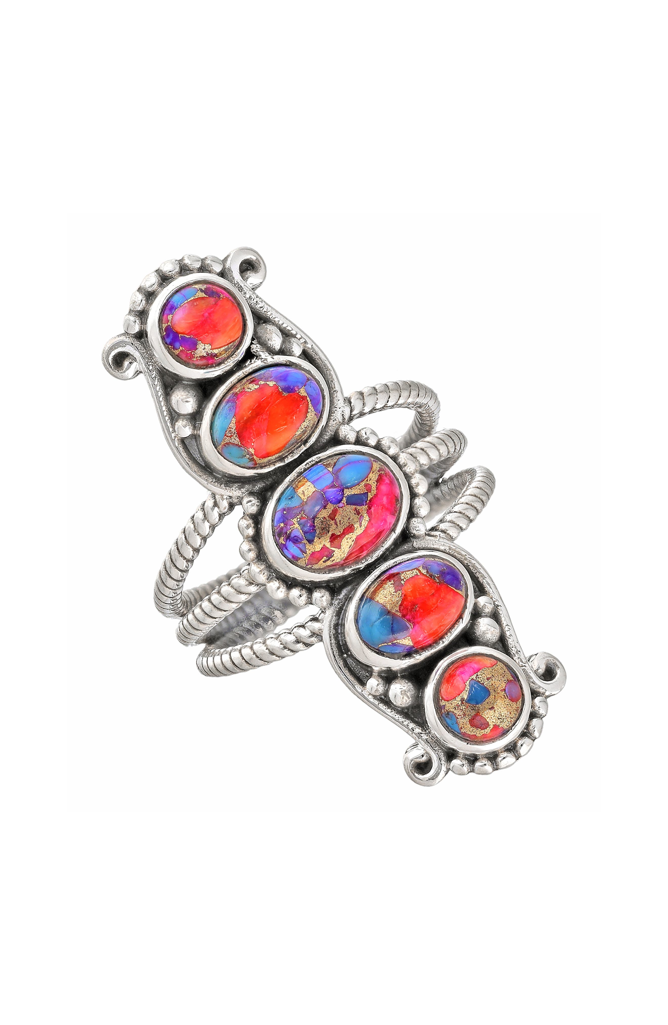 YS GEMS Oval Cut Turquoise Ring