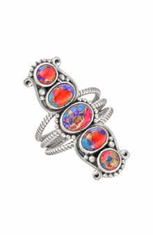 YS GEMS Oval Cut Turquoise Ring