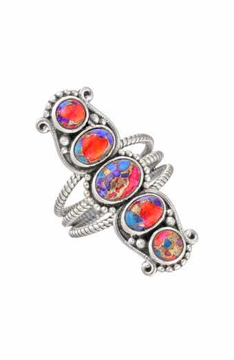 YS GEMS Oval Cut Turquoise Ring