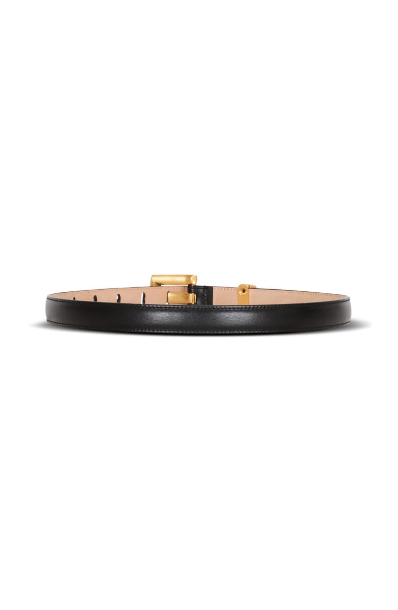 Balmain Anthem belt in calfskin leather, Alternate, color, Black