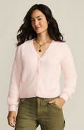 Lands' End Fuzzy Eyelash Cable Cardigan Sweater