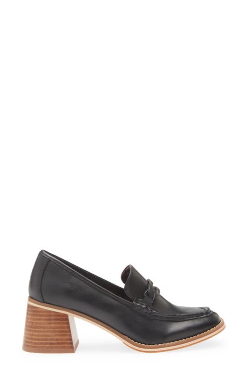 Korks Camilla Block Heel Loafer In Black
