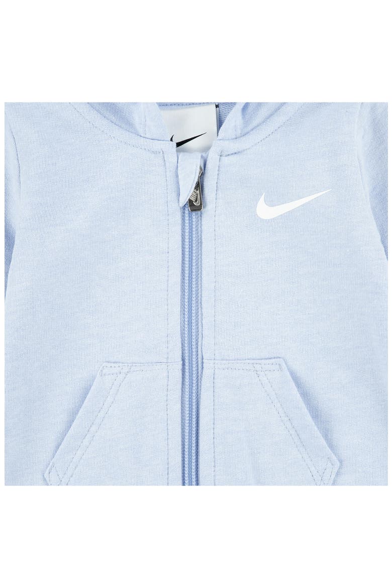 Hooded French Terry Romper, Alternate, color, COBALT BLISS HEATHER