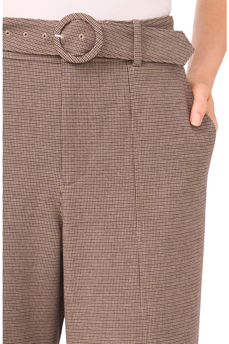 Microcheck High Waist Belted Pants, Alternate, color, SAFARI
