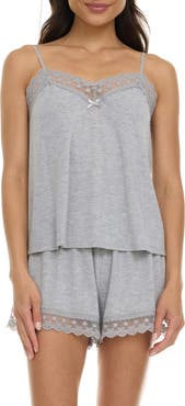 Flora Nikrooz Maven Lace Trim Jersey Short Pajamas